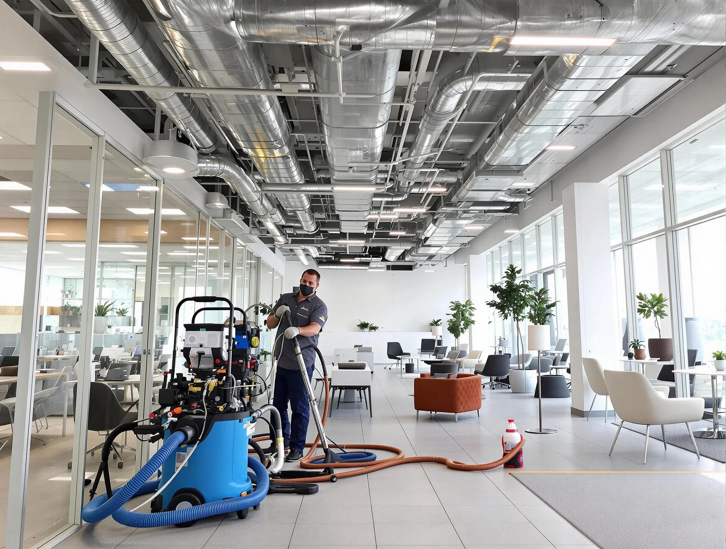 Youngtown Air Duct Cleaning team conducting comprehensive commercial duct cleaning at a business location in Youngtown