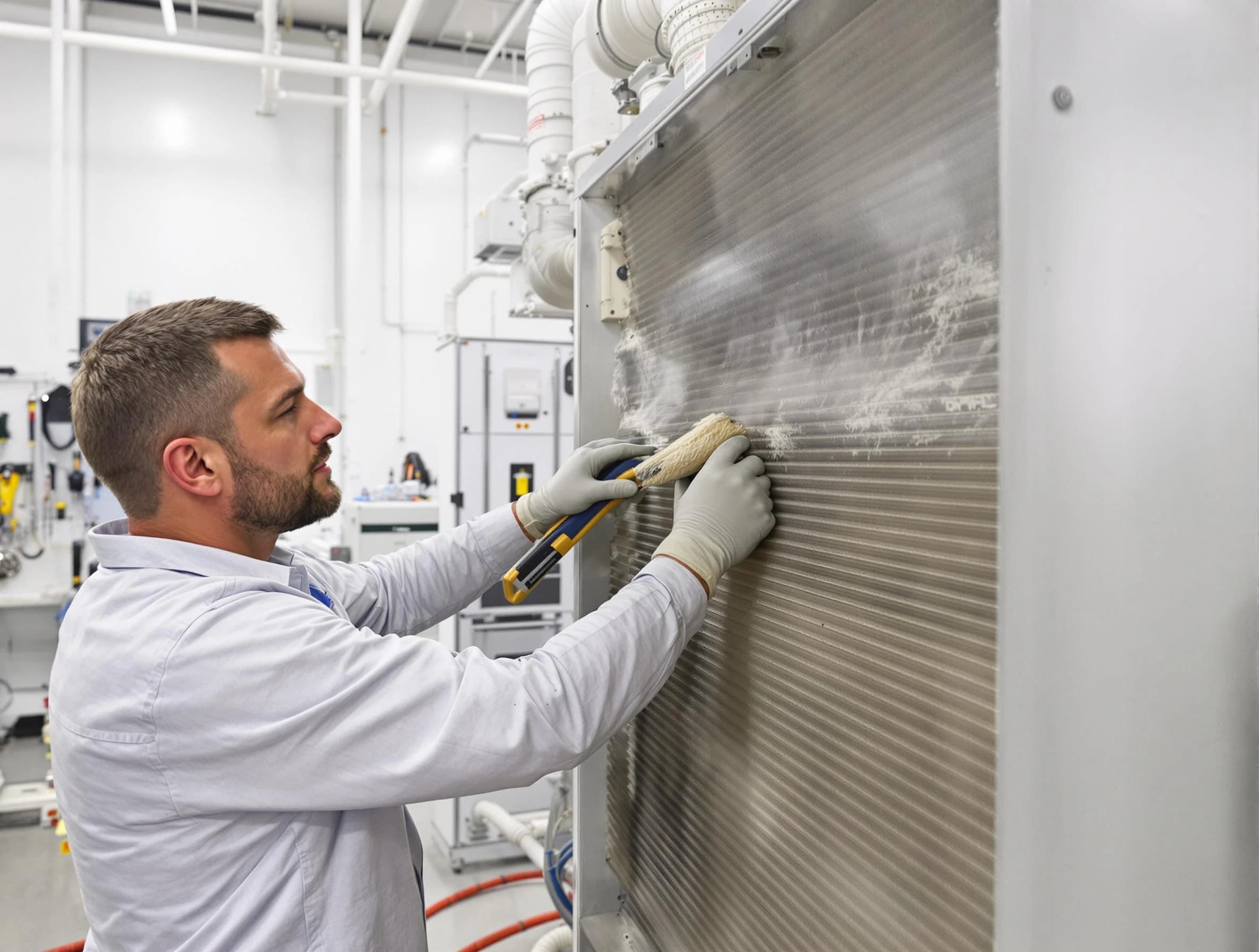 Youngtown Air Duct Cleaning technician performing precision commercial coil cleaning at a Youngtown business