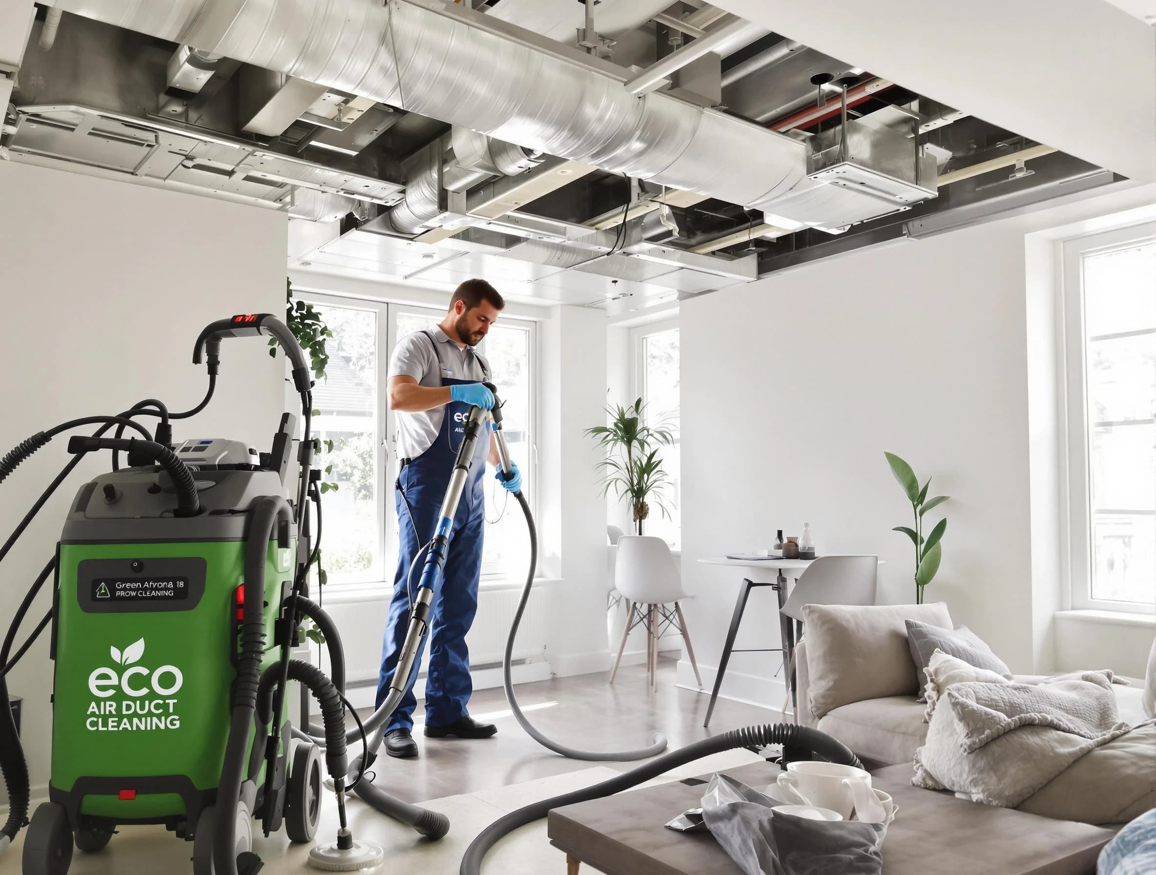 Youngtown Air Duct Cleaning technician performing eco-friendly duct cleaning using sustainable methods in Youngtown