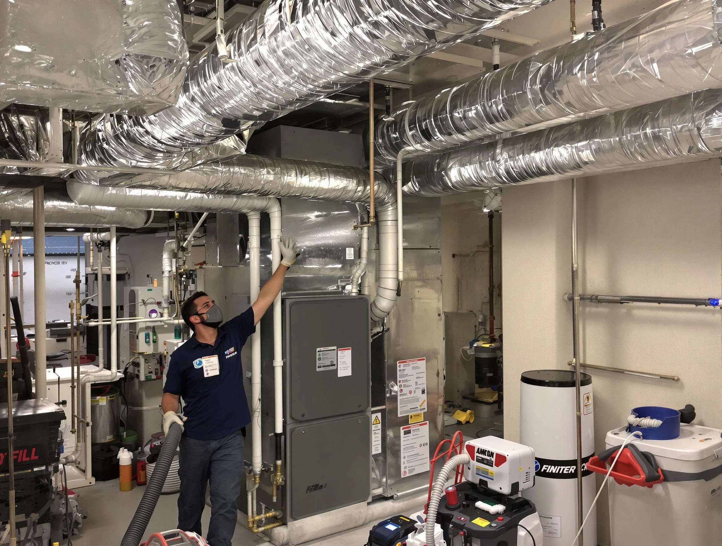 Youngtown Air Duct Cleaning specialist performing thorough furnace duct cleaning in a Youngtown residence