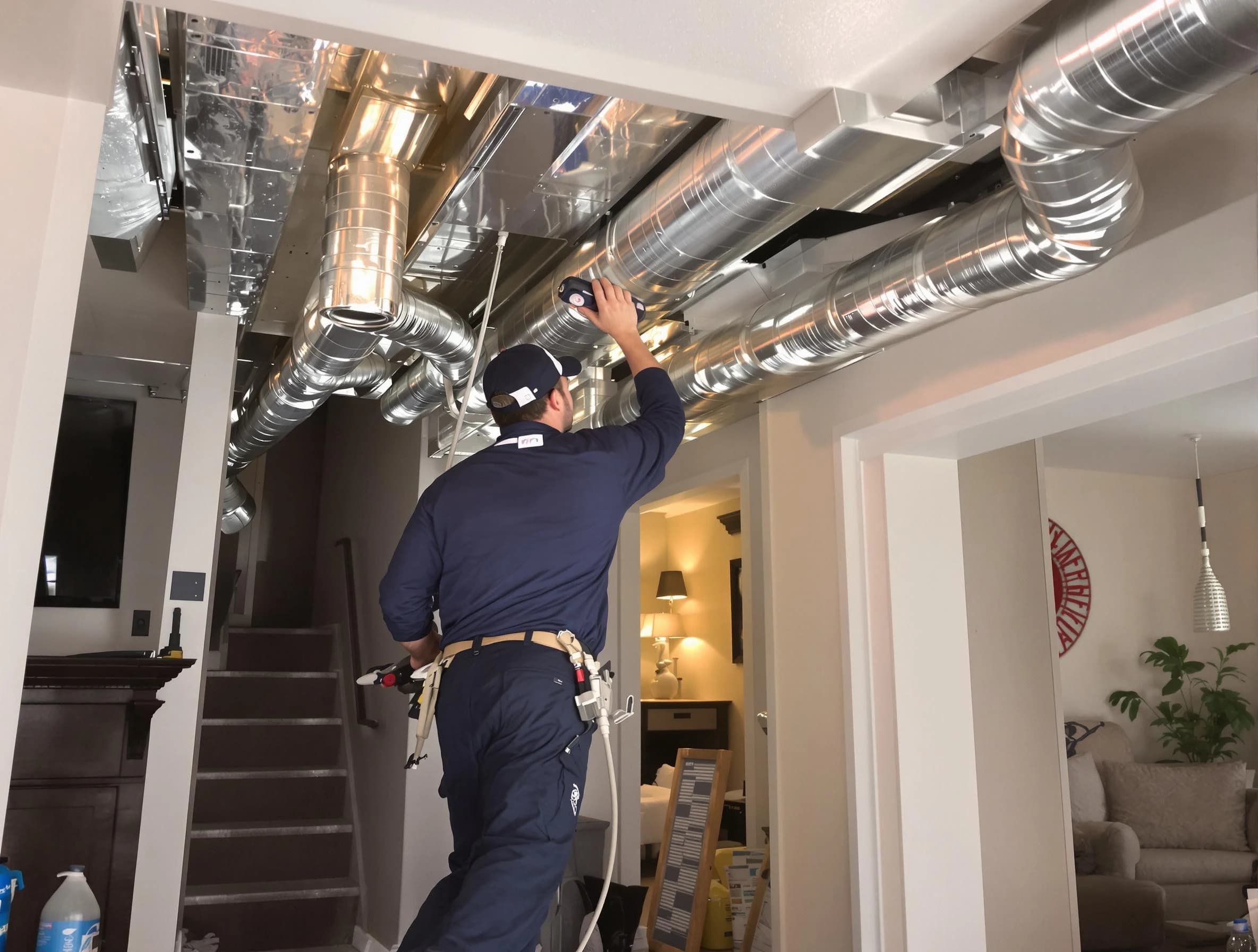 Youngtown Air Duct Cleaning expert performing specialized duct cleaning in a mobile home in Youngtown