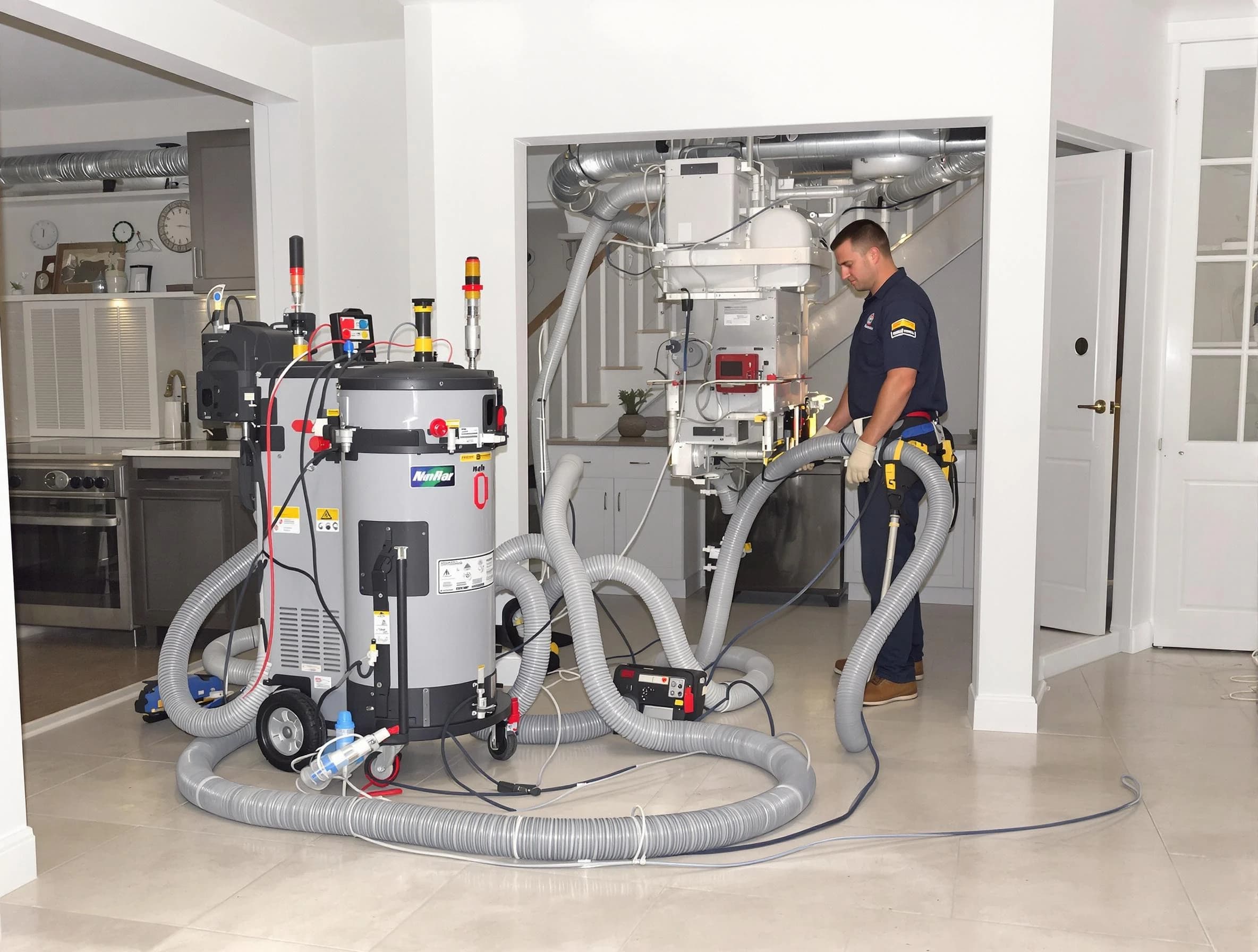 Youngtown Air Duct Cleaning technician operating negative pressure cleaning equipment for thorough duct maintenance in Youngtown